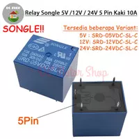 Relay Songle 5V 12V 24V DC 5 kaki pin relay SRD 5VDC 12VDC 24VDC 10A