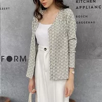 Outer Knit Cardigan Pattern Button Classic Korean Style Soft Top MCH