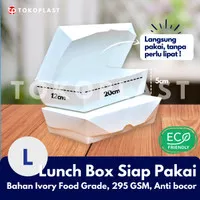 LUNCH BOX WHITE PAPER L LUNCH BOX KERTAS PUTIH L KEMASAN KERTAS IVORY