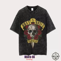 KAOS BAND GUN 'N ROSES BLACK WASHED VINTAGE TEE NIGHT TRAIN