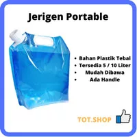 Botol Jerigen Jurigen Plastik Tebal Lipat Portable 5 / 10 Liter