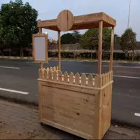 Booth kayu jati Belanda gerobak jualan gerobak bakso