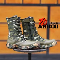 Sepatu Pdl safety TNI loreng kostrad ARBOO bahan kulit asli