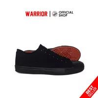 Warrior Sparta All Black LC - Sepatu Sekolah Warrior Pendek