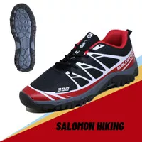 Sepatu Gunung New Salomon Hiking Merah Hitam Sport Touring Pria Wanita