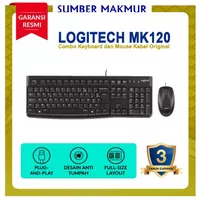 Keyboard Logitech MK120 Combo Keyboard dan Mouse Kabel
