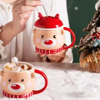 Ringsted | Mug Keramik Rusa Santa Natal | Christmas Mug | Secret Santa