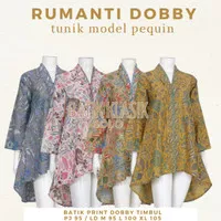 Rumanti Tunik Batik Dolby Viscose Motif Florist Midi Dress Batik Solo