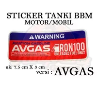 STICKER TUTUP TANKI BBM BAHAN BAKAR KENDARAAN AVGAS UNIVERSAL