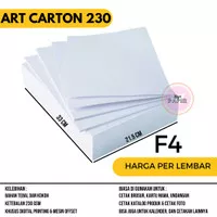 Art Carton 230 gsm F4 isi harga per lembar / Art Carton F4 230 gsm