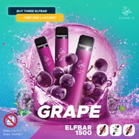 ELFBAR 1500 Grape Disposable Pod / Disposable Vape / Vape Sekali Pakai