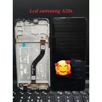 LCD Samsung A20s A207 Original 2nd Copotan + Frame