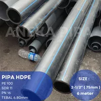 Pipa HDPE 2-1/2 Inch 75mm x 6 meter PN16 SDR11