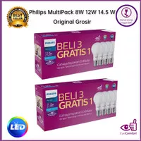 Lampu LED Philips 8 10 12 14 14.5 W Watt Philips Multipack Bulb Ori