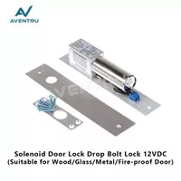 Solenoid Door Lock Drop Bolt Lock for Glass / Wood Door Access 12V