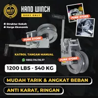 Hand Winch, Boat Winch Kapasitas 1200LBS - 540KG, Katrol Manual
