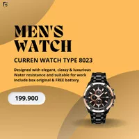 CURREN 8023 Jam Tangan Pria Analog Stainless Steel Chronograph