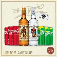 Captain Morgan Spiced Rum Gold 750ml + Captain Morgan White Rum 750ml