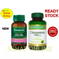Paket Thompson Vitex 1500 + Nature`s Bounty Cinnamon (untuk PCOS)