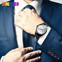 Jam Tangan Pria / SKMEI 9140 Analog Date / Jam Tangan Stainless Steel