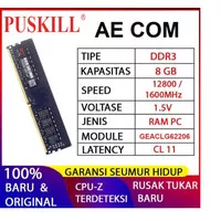 RAM PC PUSKILL DDR3 8GB 12800 / 1600MHz ORI RAM KOMPUTER RAM PC 1.5v
