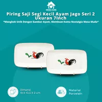 PIRING SAJI KECIL MOTIF AYAM JAGO PIRING MANGKOK SAJI KERAMIK KECIL