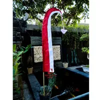 Umbul-Umbul Merah Putih 1 Meter Khas Bali Termasuk Tiang Bambu
