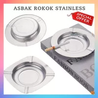 Piring Asbak rokok Stainless steel Bulat Murah ashtray kaleng