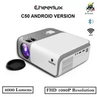 C50 ANDROID WIFI PROJECTOR CHEERLUX FULL HD 4000L 1080P FREE HDMI CBLE