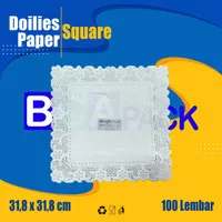 Doilies Paper Oval SQUARE 12,5 X 12,5 inch - Kertas Alas Kue isi 100