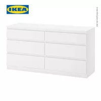 IKEA KULLEN Lemari 6 Laci Putih Minimalis 140x72 cm