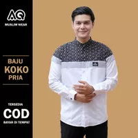 Baju koko Hilwa Batik Az zahir koko Guz azmi Koko Hadroh Koko Pria - Putih, S