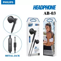 Headset Handsfree Philips + Mic Hifi Extra Bass AB-03