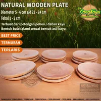 Natural Wooden plate 11-12 cm piring kayu piring saji mangkok kayu