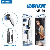 HEADSET HANDSFREE PHILIPS AB-01 HIFI AUDIO STEREO EARPHONE AB01