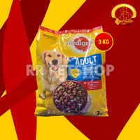 Makanan Anjing Pedigree Adult Beef 3 Kg / Dewasa 3Kg