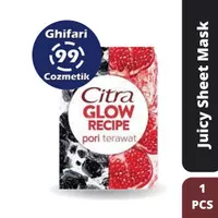 Citra Glow Recipe Juicy Sheet Mask Charcoal + Pomegranate 25g - 1pcs