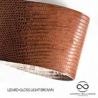 Genuine Lizard Leather Gloss Light Brown