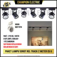 Lampu LED Sorot 1 set isi 6 + Rel 2M LED Track Light Rel Spotlight