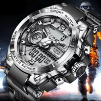 LIGE 2022 terbaru original jam tangan pria fashion digital jam tangan