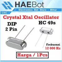 [EBS] Crystal 12 Mhz Quartz Xtal Oscillator Detak HC-49s AVR PLC Mikro