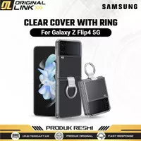Casing Samsung Galaxy Z Flip4 5G Clear Cover with Ring Kesing Softcase