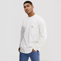Fred Perry Long Sleeve High Neck T-Shirt Snow White Original