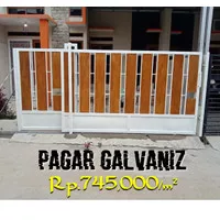 Pagar Besi Galvaniz + GRC Serat Kayu | Pagar Rumah Minimalis Harga /m2