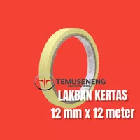 Lakban kertas 12 mm x 12 meter 1/2 inch x 12m / masking tape cat mobil