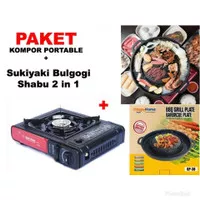 PAKET Happy Home Kompor Portable Sukiyaki Bulgogi Grill Pan Shabu 2in1