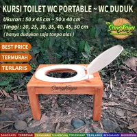 Kursi toilet wc duduk portable kayu kursi jongkok BAB lansia kloset