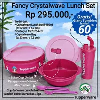 lunch box crystalwave lunch merah by tupperware, including cutlery