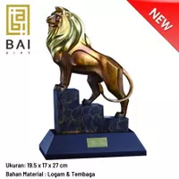 Patung Singa Logam C203 Pajangan Singa Logam Patung Singa Premium