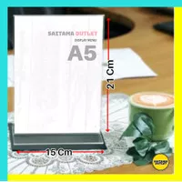 Akrilik Acrylic A5 Tent card. akrilik daftar menu. akrilik nomor meja